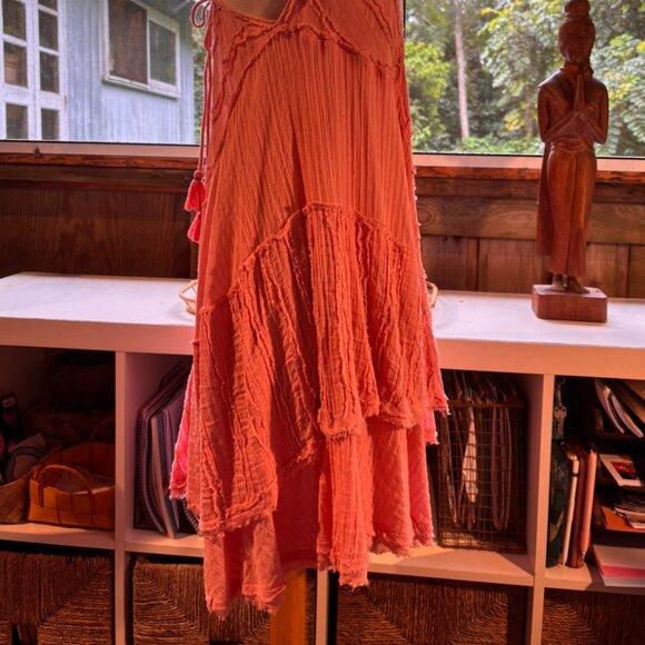 Dresses Custom Product Details Free People Frayed Hem Dress- peach - Picture 2 of 5